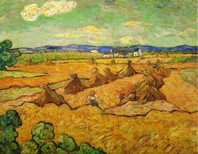 Vincent Van Gogh Wheatfield with sheaves and reapers China oil painting art